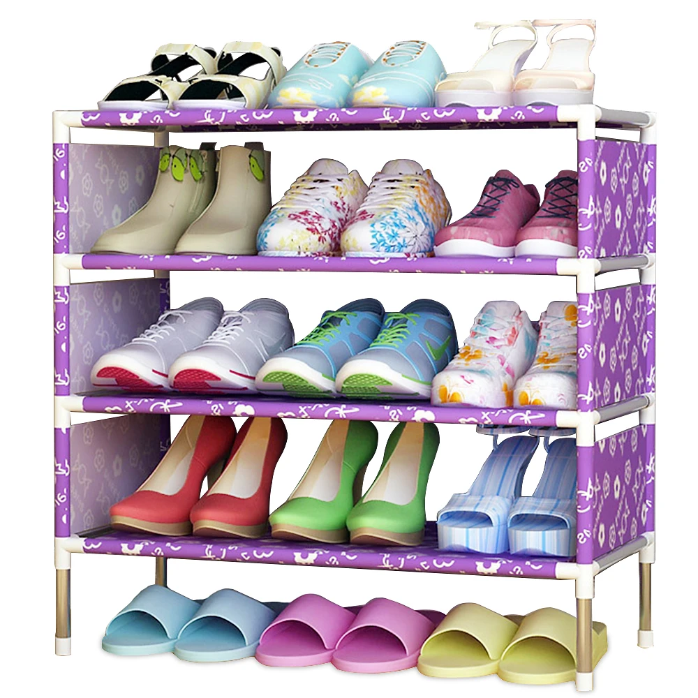 

Simple shoe rack Easy Assembled Non-woven 4 Tier Shoes shelf Storage Organizer Stand Holder Keep Room Neat Door Space Saving