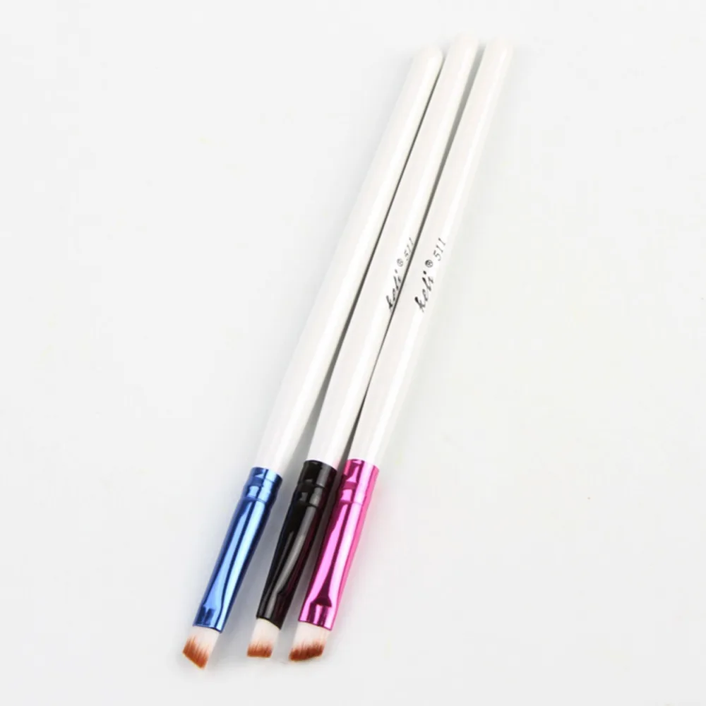

New Style High Quality White Handle Eye Liner Brow Tool Elite Angled Eyebrow Brush Color Random Drop Shipping