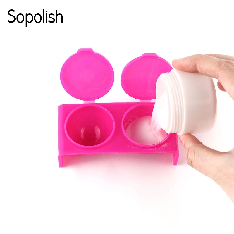 Sopolish акриловая чашка пластиковая миска чашка с крышкой блестящая акриловая пудра для ногтей ручка для мытья икры инструмент для укладки ногтей
