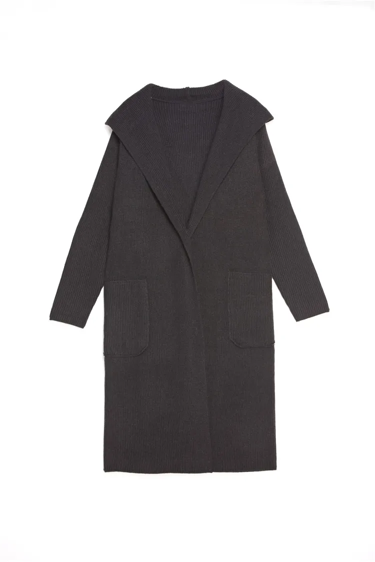 XIKOI new fashion sweater Joker trendy long-sleeved knit cardigan casual pocket solid color Slim warm sweater thick coat (6)