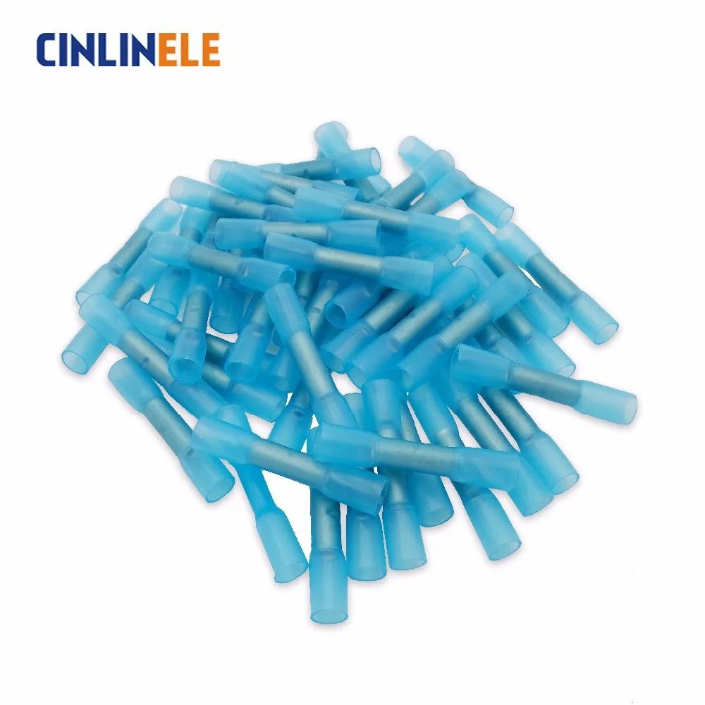 

500pcs BHT2 Insulated Heat Shrink Butt Wire Electrical Crimp Terminal Connector 16-14AWG 1.5-2.5mm BH-2