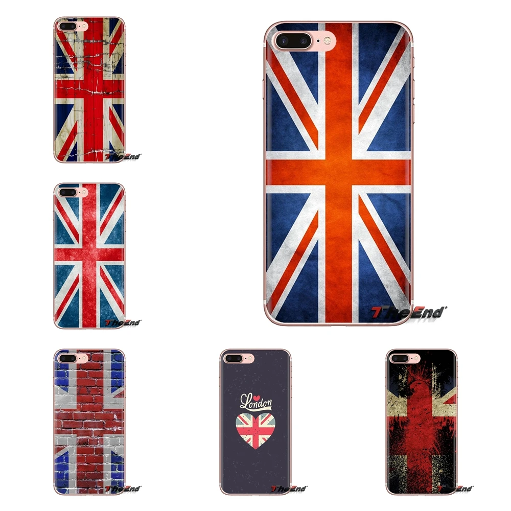 For Xiaomi Mi3 Samsung A10 A30 A40 A50 A60 A70 Galaxy S2 Note 2 Grand Core Prime Soft Transparent Shell Covers england uk flag |