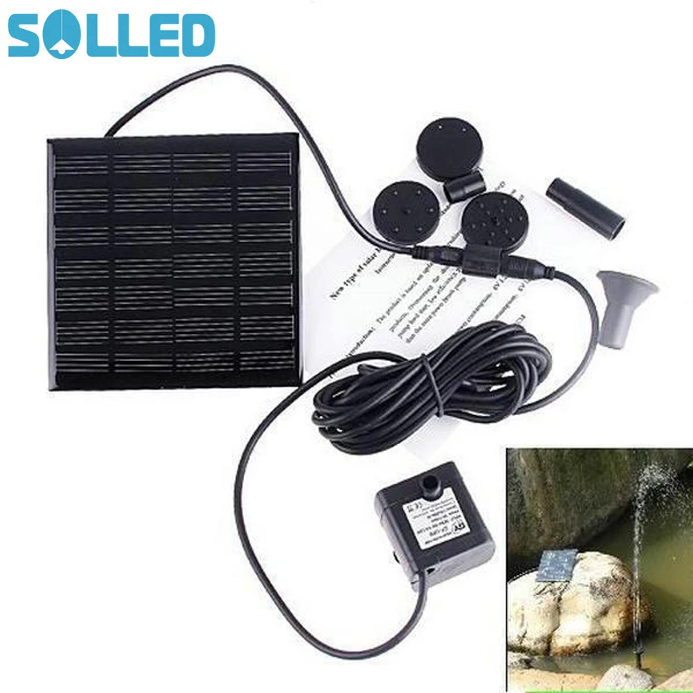 SOLLED Солнечный фонтанный насос 7V Энергосберегающие погружные солнечные водяные