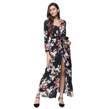 2019 Summer Women Chiffon Dresses Long Sleeves Beach Maxi Dress Female Floral Print Boho Long Chiffon Dress Sexy Party Dress 2019 Summer Women Chiffon Dresses Long Sleeves Beach Maxi Dress Female Floral Print Boho Long Chiffon Dress Sexy Party Dress