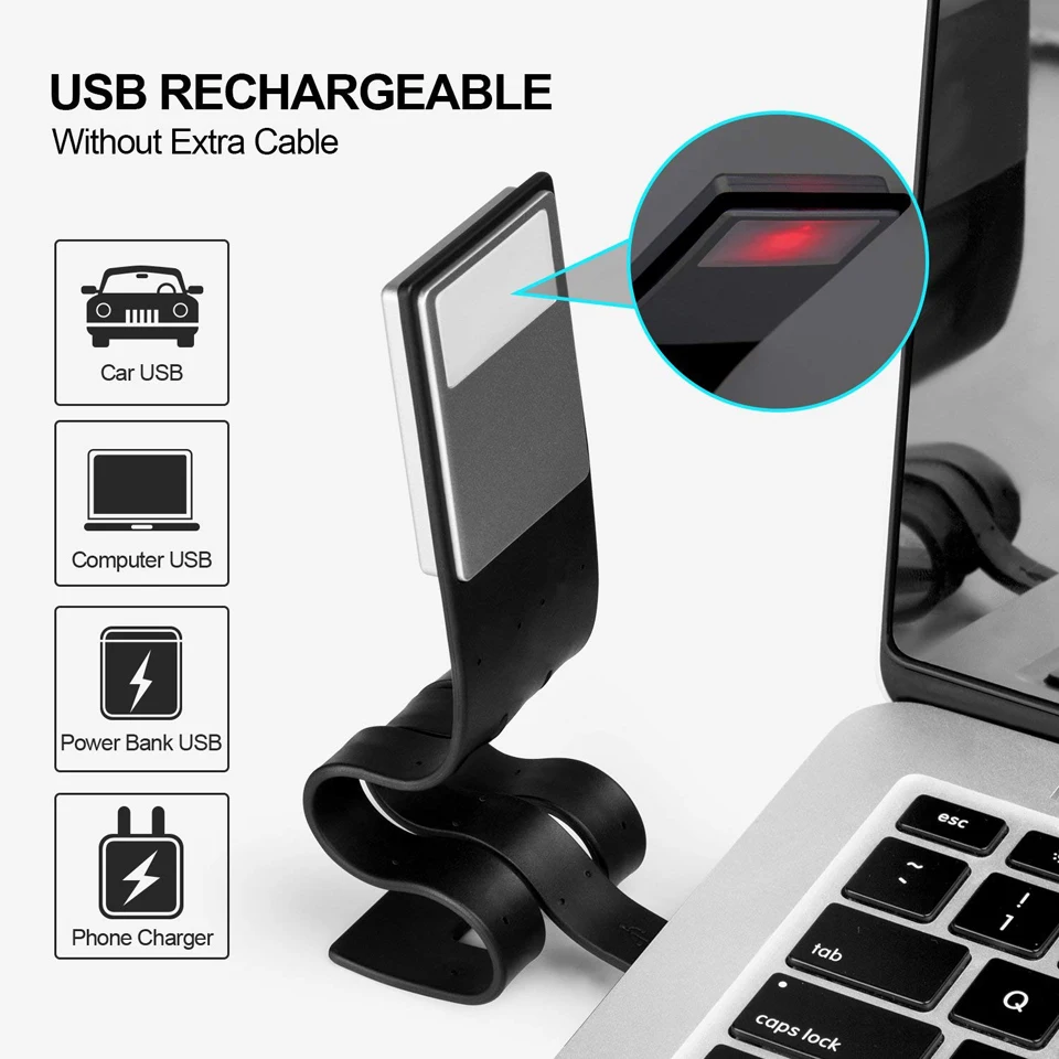 USB перезаряжаемая Светодиодная настольная лампа с зажимом Складная Настольная