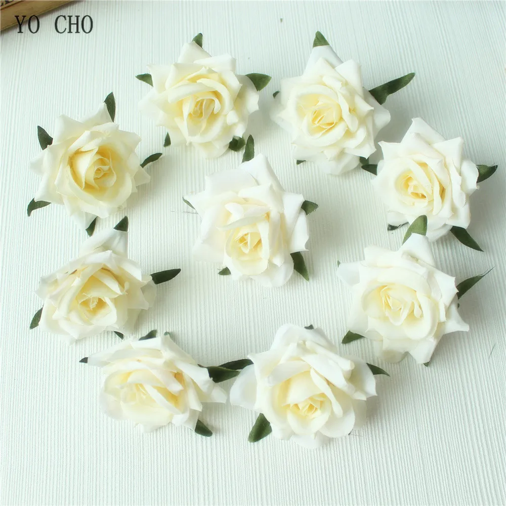 Rose Artificial Flower Head White Pink Silk Peony Wedding Party Decoration DIY Decorative Fake Flower  (43)
