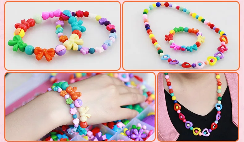 15 Styles Children Creative DIY Beads Toy/Girls handmade Crystal  Beads for Bracelet Necklace Earrings Rings DIY Educational Toy