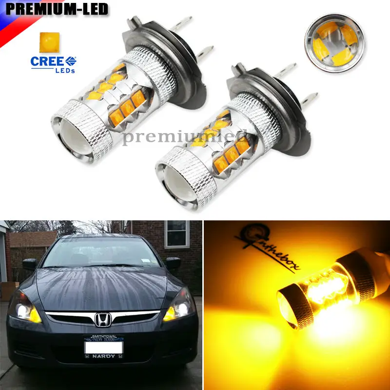 iJDM Gold Yellow 3000K H7 LED Replacement Bulbs For Hyundai Genesis