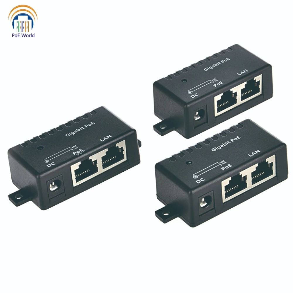 Poe World Gigabit Passive Poe Injector Poe Splitter Wall Mount Network Poe  Patch Panel With 2.1*5.5mm Dc Connector - Transmission & Cables - AliExpress