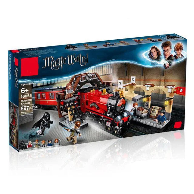 

In Stock Harri Movie Potter 832pcs The Hogwarts Express Train Model Compatible with Legoings 75955 Set Building Blocks Kids Toys
