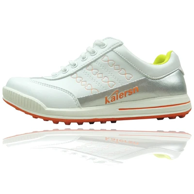 Женская водонепроницаемая дышащая обувь для гольфа; женские нескользящие кроссовки без пятен; супер-светильник; хорошее сцепление; кожаная обувь для гольфа; D0593 - Цвет: Белый