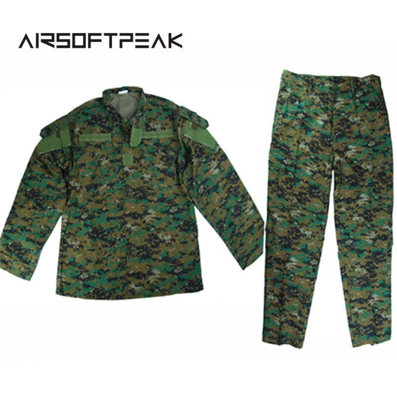 

Stand Collar Full Sleeve Shirt Long Pant Men's Airsoft Wargame Hunting Combat Military Tactical Uniform Camouflage Ghillie Suit