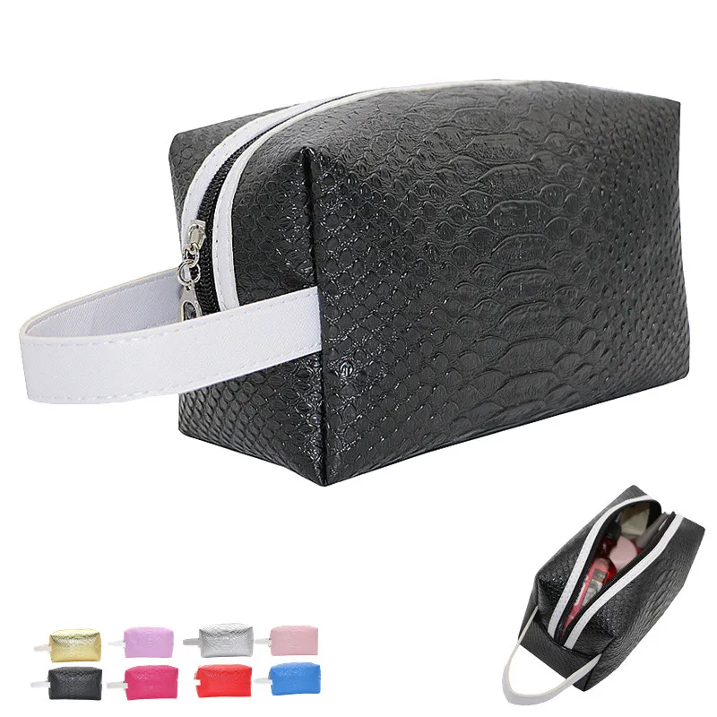 Fashion Quartet Crocodile Handbag Handheld Multi-function Portable Professional Cosmetic Bag Makeup Beauty Case Toiletry Kits