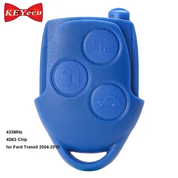 

KEYECU Genuine Transit Remote Key 3 Button FOB 433MHz 4D63 for Ford Transit WM VM 2006-2014 P/N: 6C1T15K601AG
