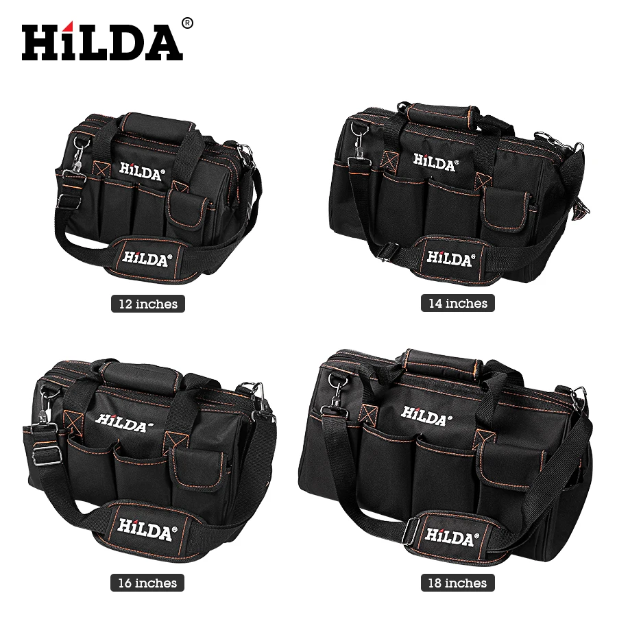 Najtaniej HILDA torby narzędziowe wodoodporne mężczyźni torba płócienna na narzędzia elektryk torba sprzętu torba o dużej pojemności torby podróżne rozmiar 12 14 16 18 Cal