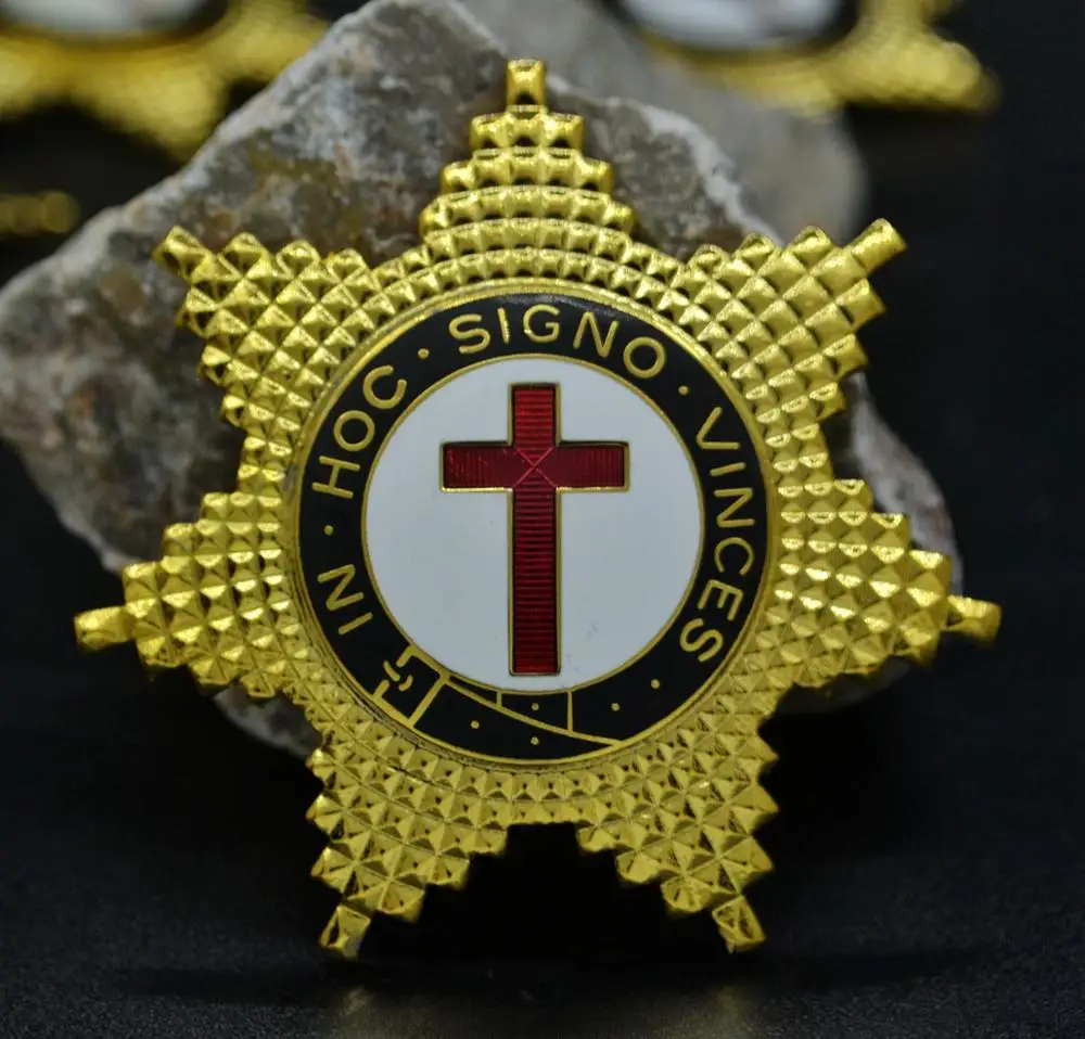 

Masonic Lapel Pins Badge Mason Freemason B71 Gold Badge Order of the Red Cross 6.3cm