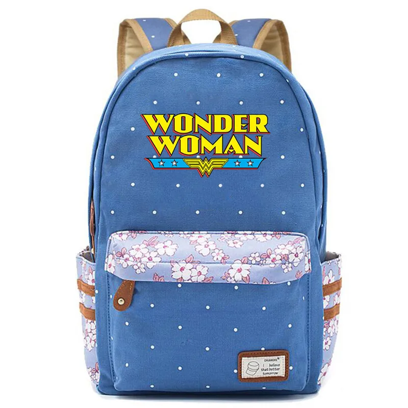 Style 4 Wonder Woman Comic Hero сумка рюкзак Цветочная точка сумка с цветочным узором школьная Подростковая Студенческая книга для путешествий ноутбук для девочек мальчиков Mochila - Цвет: Style 4