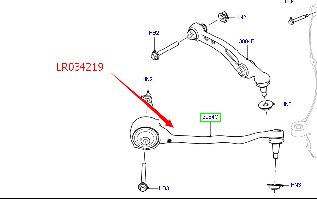 LR034219 правая передняя подвеска рычаг управления для Range Rover 13-Range Rover Sport 14-рычаг подвески автомобиля поставщик запасных частей