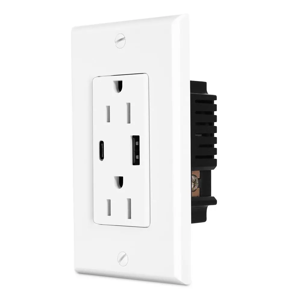 usb-type-c-wall-socket-high-speed-15a-charger-adapter-wall-mounting
