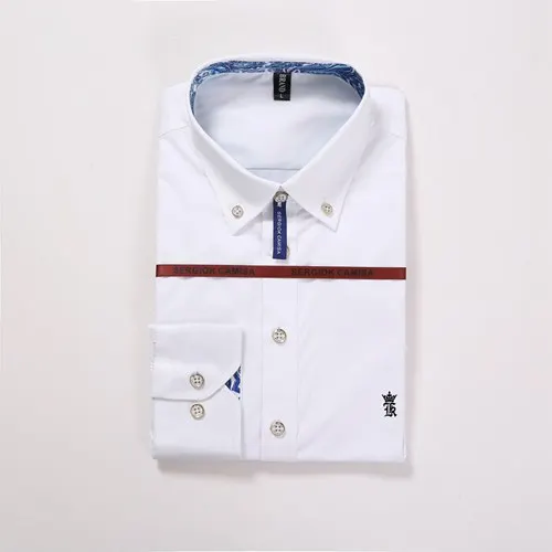 Мужская рубашка Sergio K Camisa Dudalina, мужская повседневная рубашка с рисунком, брендовая мужская одежда, приталенная рубашка с длинными рукавами - Цвет: SK5617white