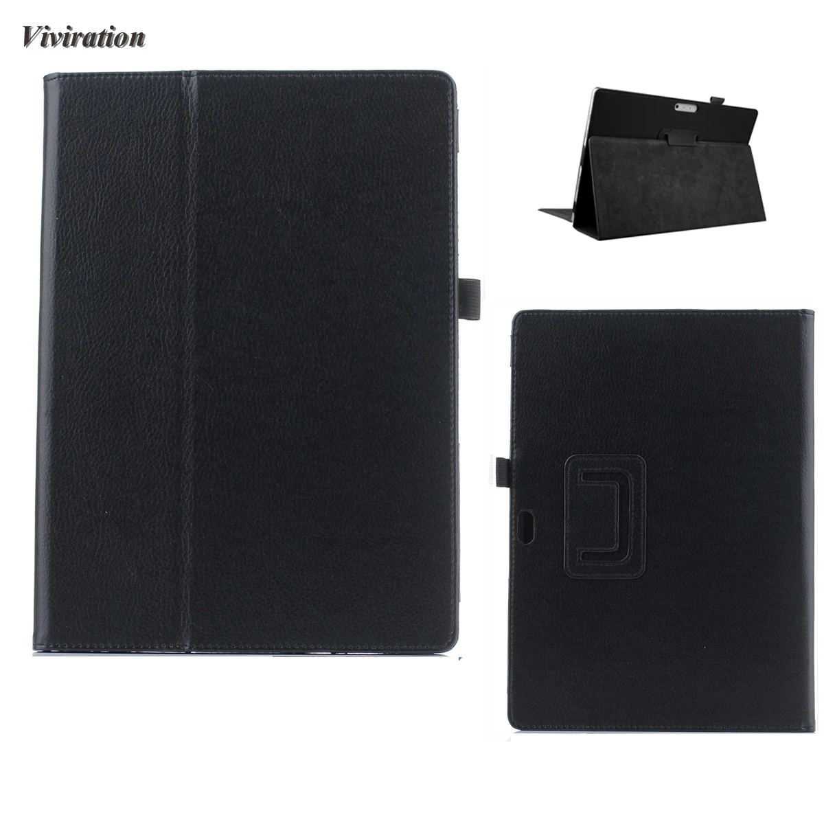 

Ultra-thin Flip Tablet 10.8 Inch Cover Case For Microsoft Surface 3 Flexible Stand Cover Leather Solid Black Tablet Case Cover