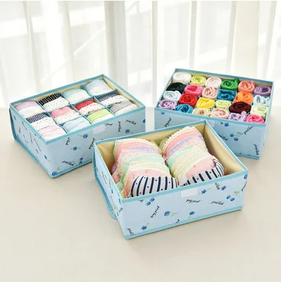 Oxford Underwear Receiving Box Bra Socks Covered Receiving Box Drawer Organizers underwear organizer closet divider - Цвет: 3