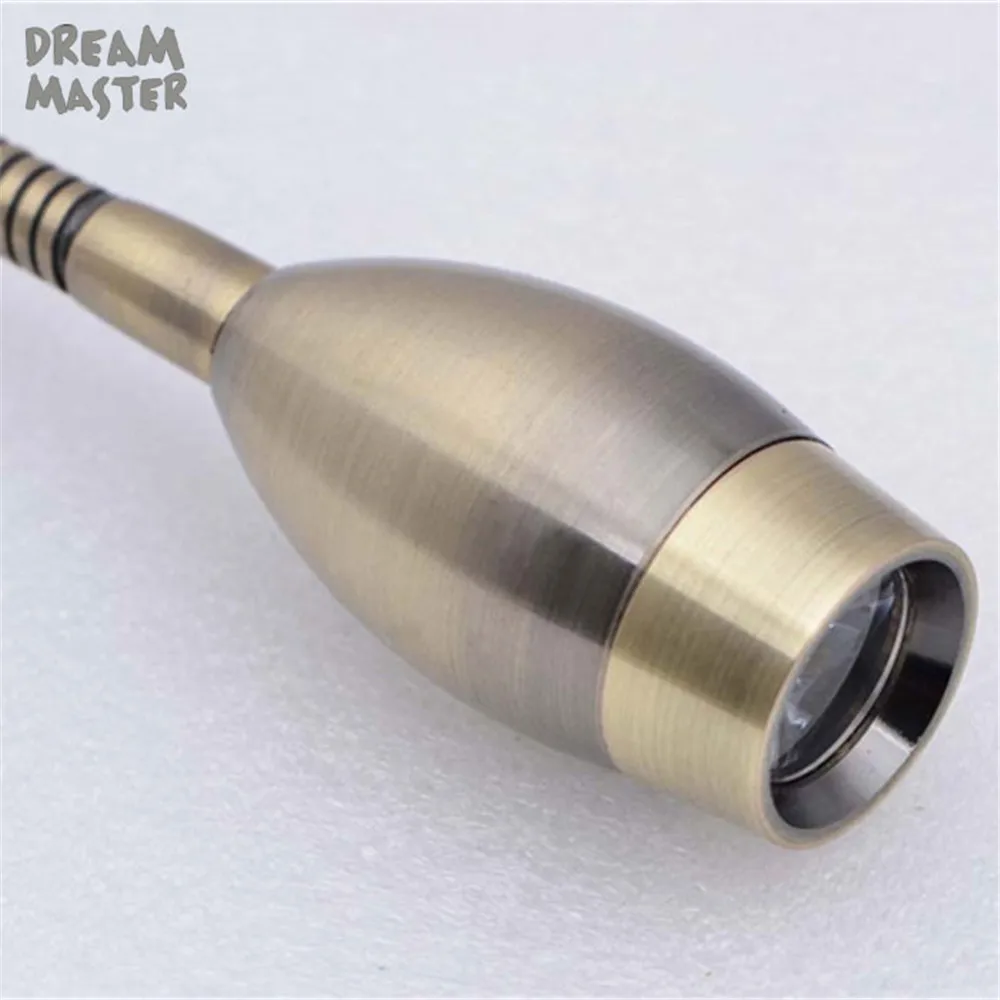  Novelty Modern Art Deco LED Bronze Bedside Reading Wall Lamps 3W Switch Hose Background LED Mirror  - 32609087104