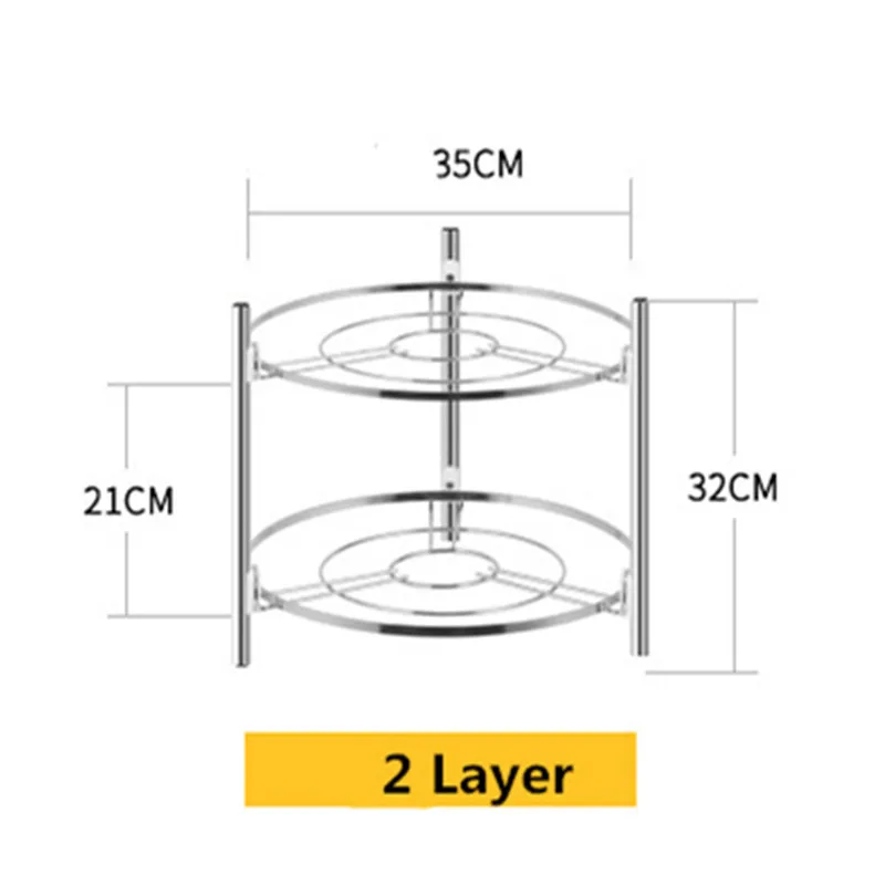 Многоуровневый Металлический горшок стойка Органайзер сковорода блюдо полка для крышек держатель портативный регулируемый из нержавеющей стали кухонное хранение с максимальным использованием полезной площади стойки - Цвет: 2layers