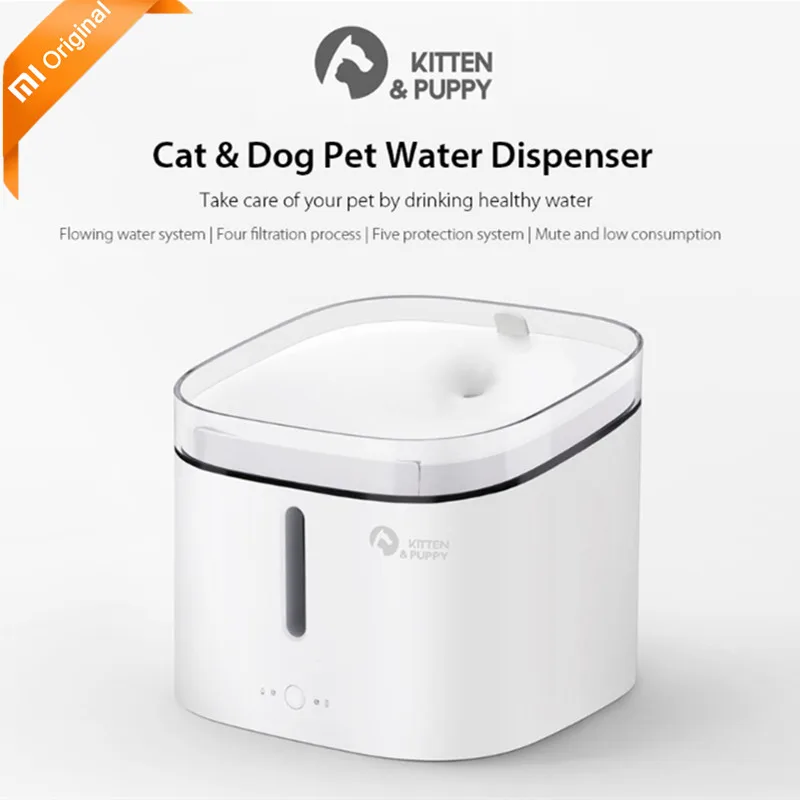 1 Mijia котенок, щенок, домашнее животное диспенсер для воды для собак и кошек чистый белый цвет маленький питомец диспенсер для воды 2л
