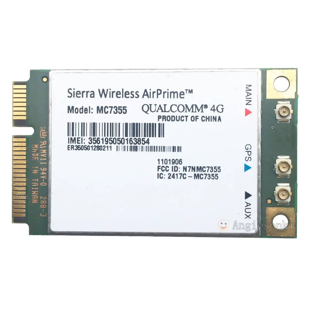 100Mbps PCI-E Module WWAN Card Sierra Wireless AirPrime MC7355 AT/&T 4G LTE//HSPA