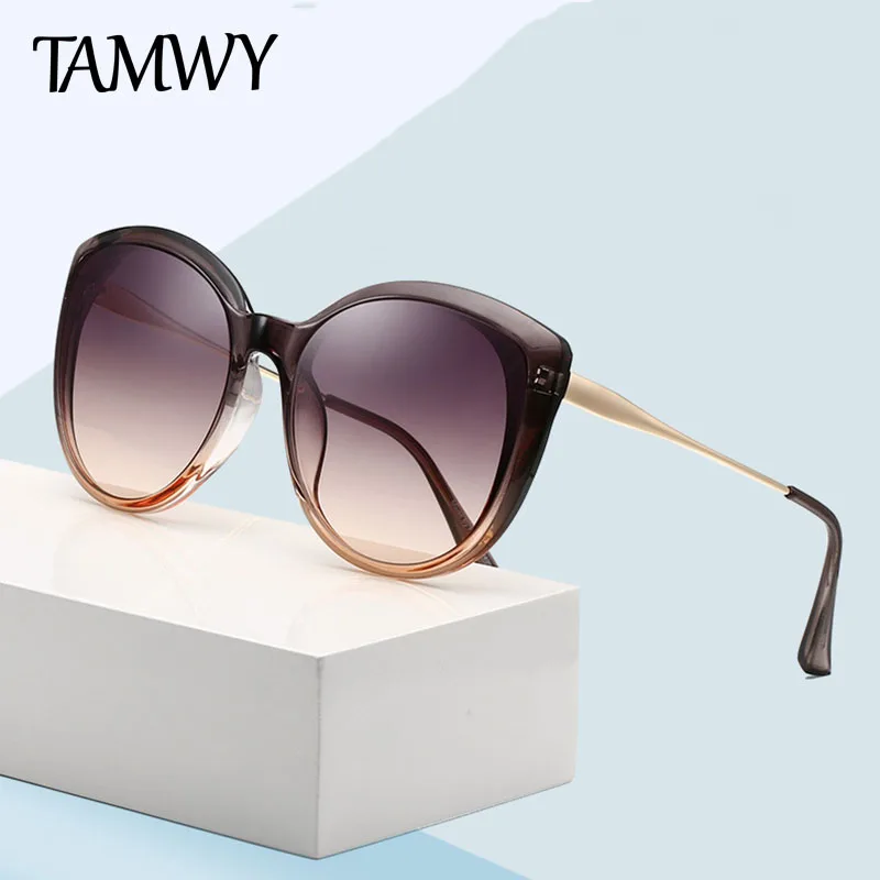 

TAMWY BRAND DESIGN Cat Eye Sunglasses Women Polarized Sun Glasses Female Gradient Shades Oculos Feminino UV400 TM39009