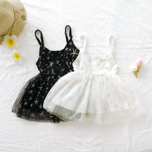 

Kids Girls Dresses Clothes Summer Children Sling Dress Girl Sleevless Princess Dress Toddler Baby Sundress Kid Outfit star