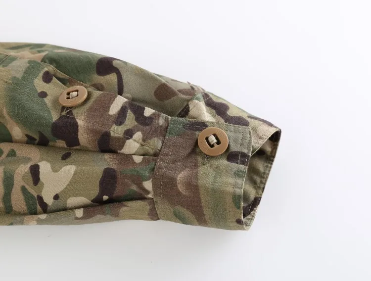 Бесплатная доставка тактическая рубашка Непромокаемая ткань Военная камуфляжная куртка повседневная многокарманная боевая рубашка для