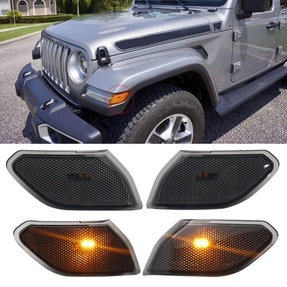 Светодиодный ные боковые огни указатели поворота угловые лампы для Jeep wrangler JL 2018