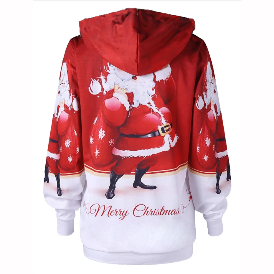 Christmas Clothing Hoodie Sweatshirt 2019 New Year Dress Women Print Santa Cute Funny Autumn Winter Clothes Womans Pullover (3)
