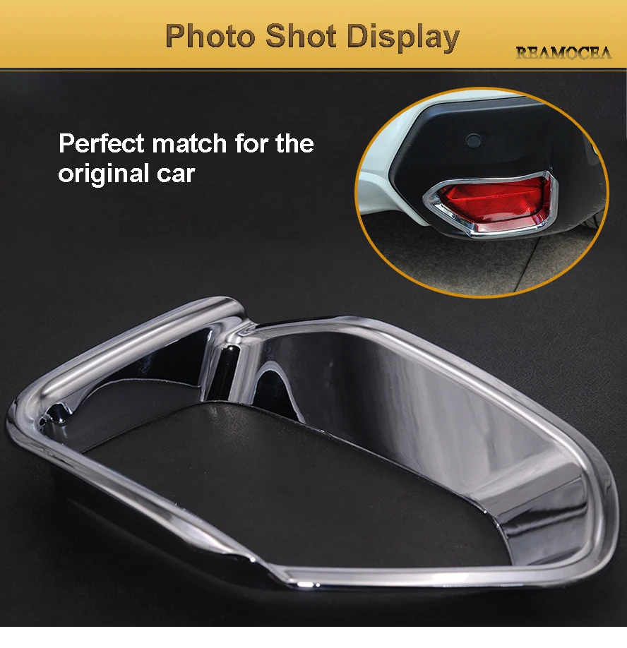 Reamocea For Subaru XV Crosstrek 2018 2Pcs Chrome Rear Fog Light Lamp Foglight Bumper Cover Trim Bezel Frame Surround Molding  (8)