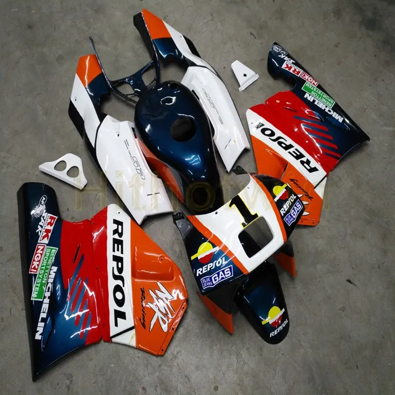 A Пользовательские мотоцикла обтекателя Для HONDA NSR250R NC21 1990 1991 1992 1993 двигатель панели+ винты оранжевого цвета-красный, синий, M2 - Цвет: A