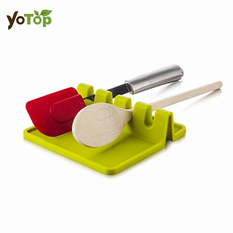 YOTOP Silicone Spoon Rest Soup Spoon Holder Stand for Kitchen Organizer