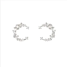 DreamySky чистое серебро 925 пробы серьги в форме Луны для женщин девочек Рождественский подарок Brincos Pendientes Прямая