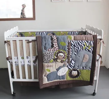 

Brown Woodland Animals 7 Piece Crib Bedding Set, Neutral Nursery Crib Set for Baby Girl and Boy, Including 4 Bumper Pads