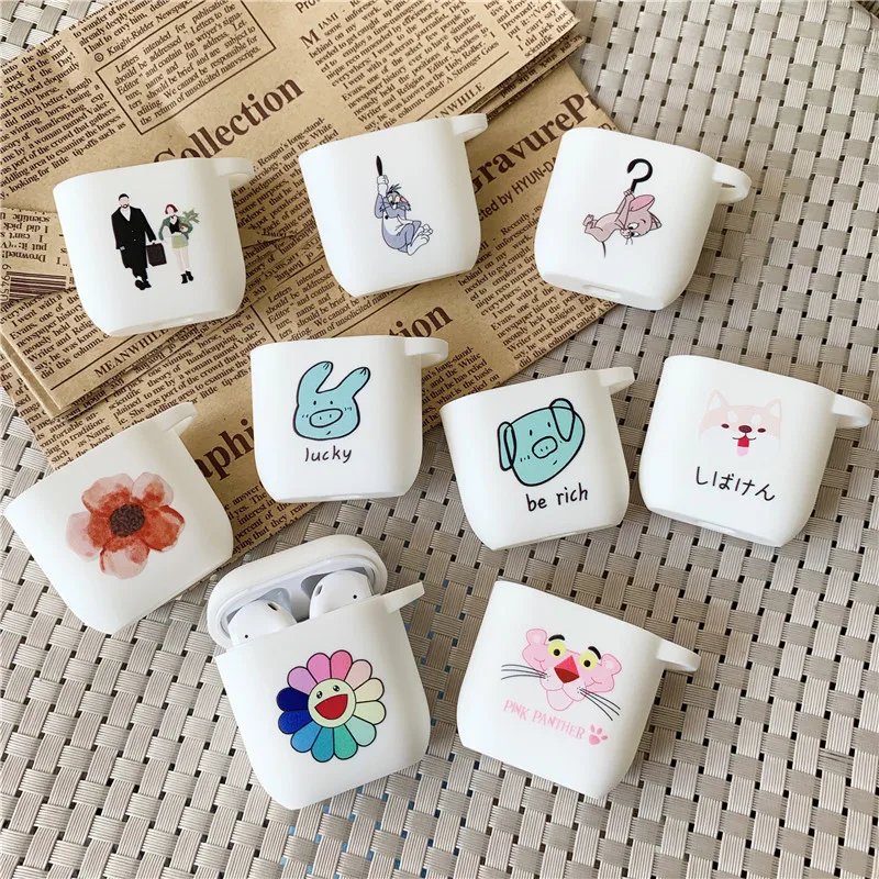 Чехол с милым мультяшным рисунком для Airpods чехол s Bluetooth беспроводные наушники apple