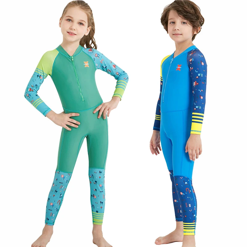 

UV Protection Summer Swim Rash Guard Quick-dry Wetsuit Kids Long sleeve Bodysuit Boys&Girls Scuba Diving Suit