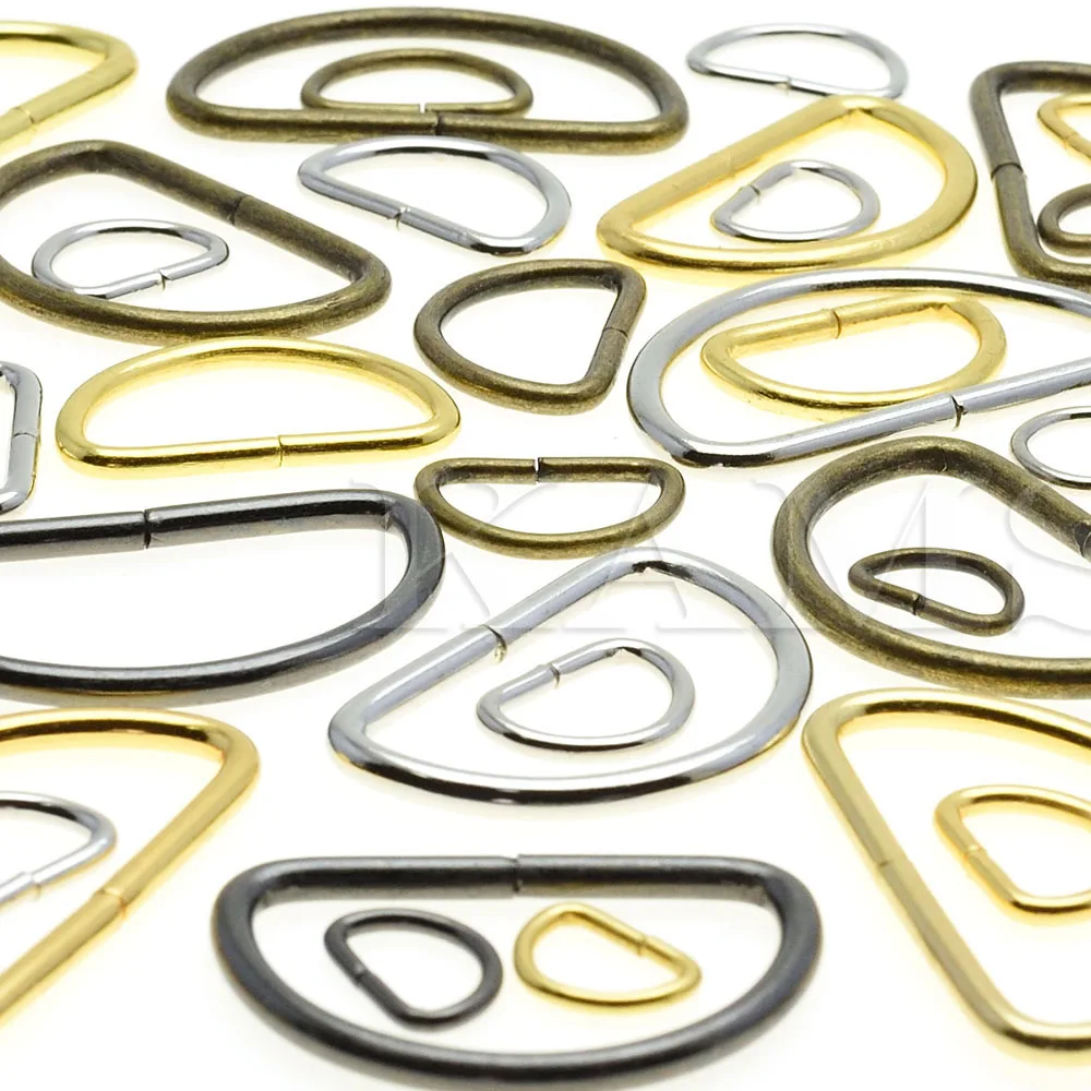 

100pcs Nickel Plated D ring Semi ring Ribbon clasp Knapsack belt buckle