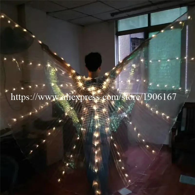 2017 Stafe Performance Prop Women Dancewear Girls DJ LED Wings Light Up Wings Belly Dance Wing Costume01