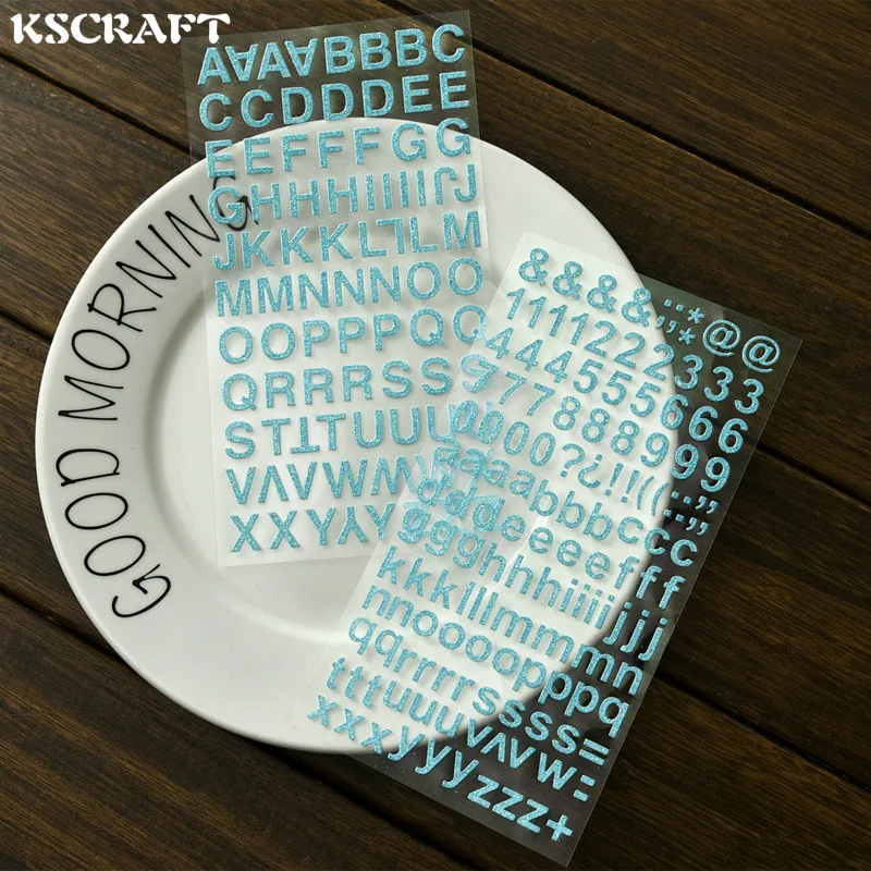 KSCRAFT светильник голубые капитальные буквы самоклеящиеся фотообои/DIY ремесла/украшение для изготовления