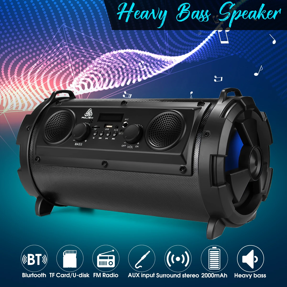 Wireless Bluetooth Portable Loudspeakers Surround Deep Bass Subwoofer Speaker