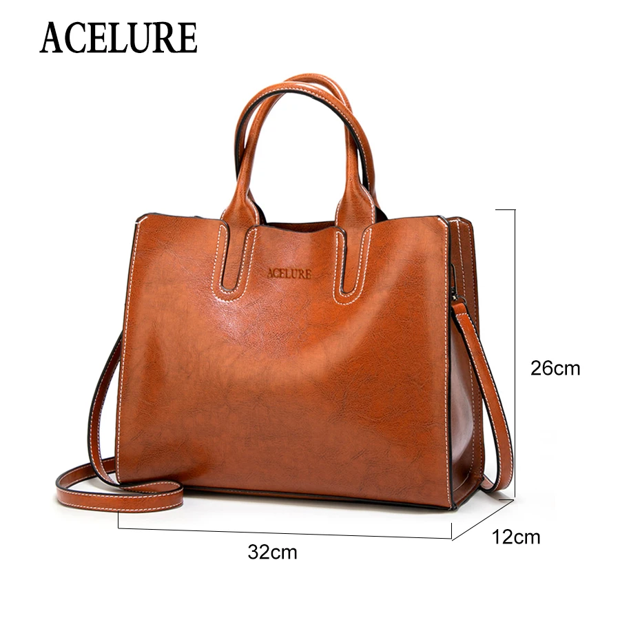  ACELURE Women Shoulder Bag Simple Handbags Famous Brands Big Trunk Tote Vintage Ladies crossbody ba - 32835701534