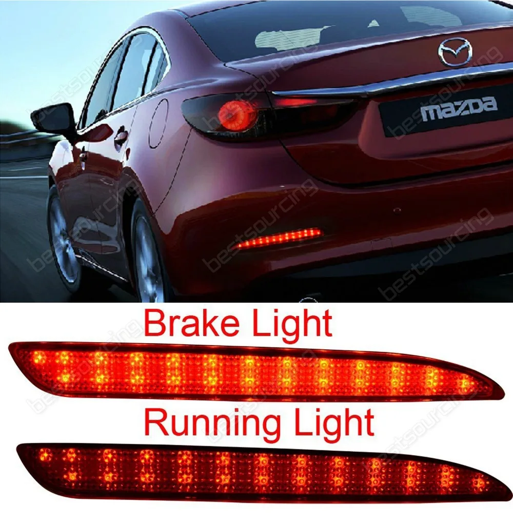 Mazda 3 Red LED Rear Bumper Reflector Brake Stop Tail Reverse Light