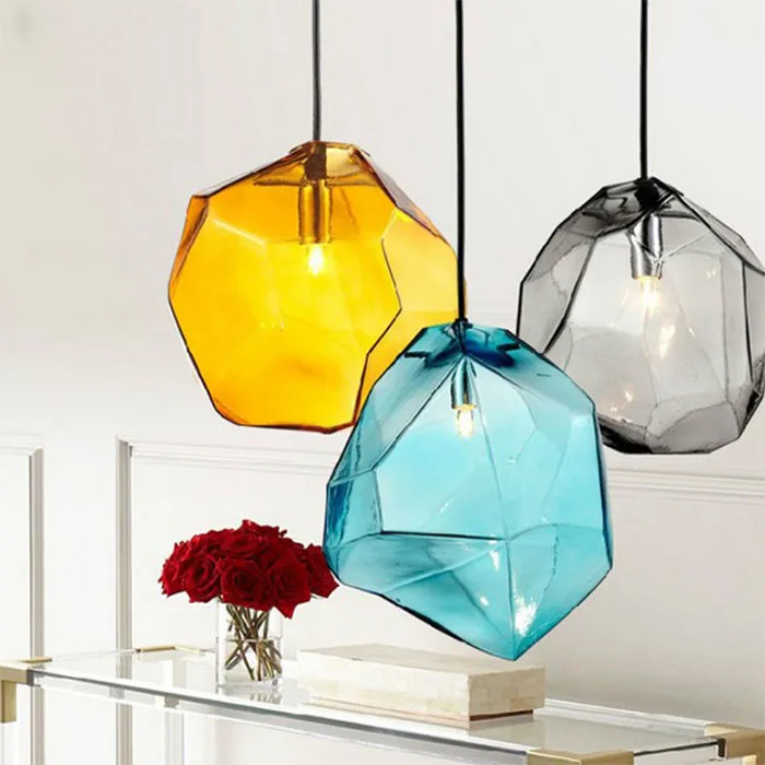 led modern colorful stone ice design candy glass hanging lamp pendant cafe bar hall club store - Buy Candy By Color led modern colorful stone ice design candy glass hanging lamp pendant cafe bar hall club store - Buy Candy By Color