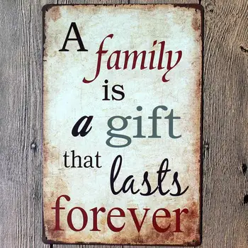 

A Family is a Gift Tin Signs Family Rules Vintage Metal Plaques Wall Pub Home Art Coffee Decoration Cuadros A-5249